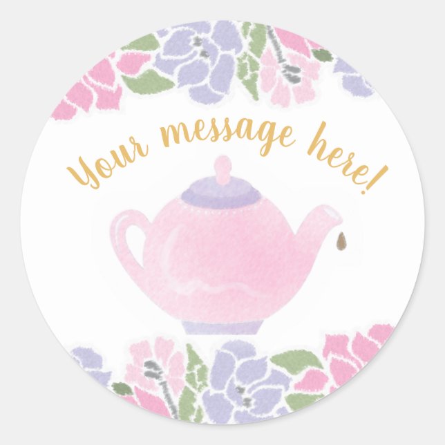 Adesivo Aquarela do Chá de fraldas de chá (Frente)