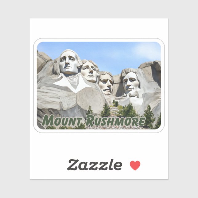 Adesivo Aquarela do Monte Rushmore (Folha)