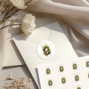 Adesivo Aquarela Dormindo Chá de fraldas de Porco Verde