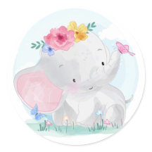 Aquarela Elefante Bebê