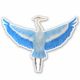 Adesivo Aquarela Excelente de aves Azul Herão
