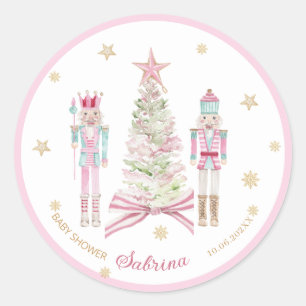 Adesivo Aquarela Feliz Natal Quebra-Nozes ballet rosa