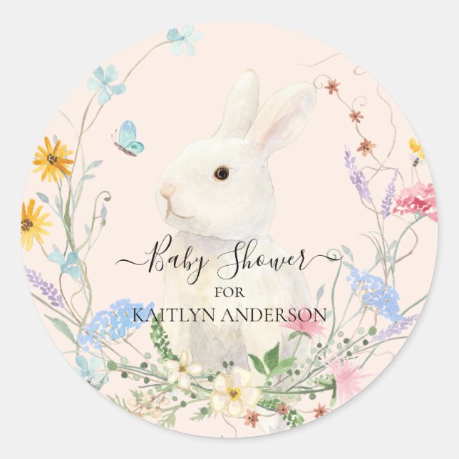 Adesivo Aquarela Flor de Sabiá Coelho Abelha Borboleta (Frente)