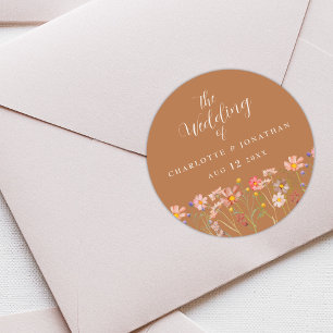 Adesivo Aquarela Floral Boho Rústico Terracota Casamento