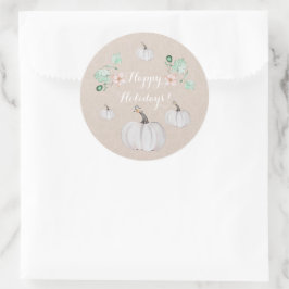 Adesivo Aquarela Floral de Abóboras Brancas Personalizada