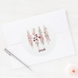 Adesivo Aquarela Floral de Cerejeira, Adicionar Nome