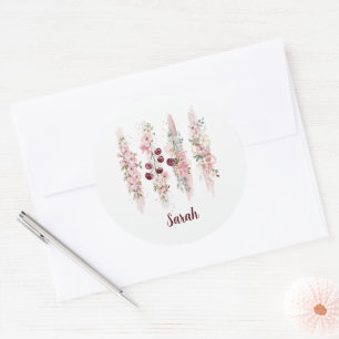 Adesivo Aquarela Floral de Cerejeira, Adicionar Nome