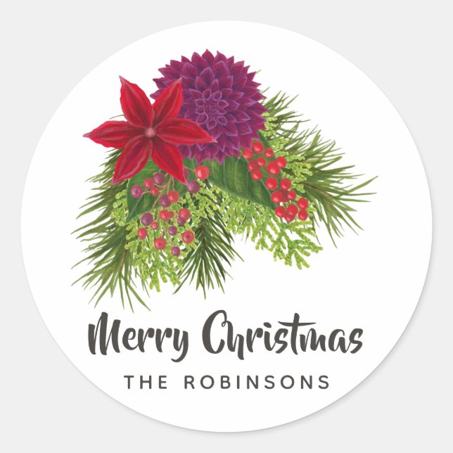 Adesivo Aquarela Floral Natal (Frente)