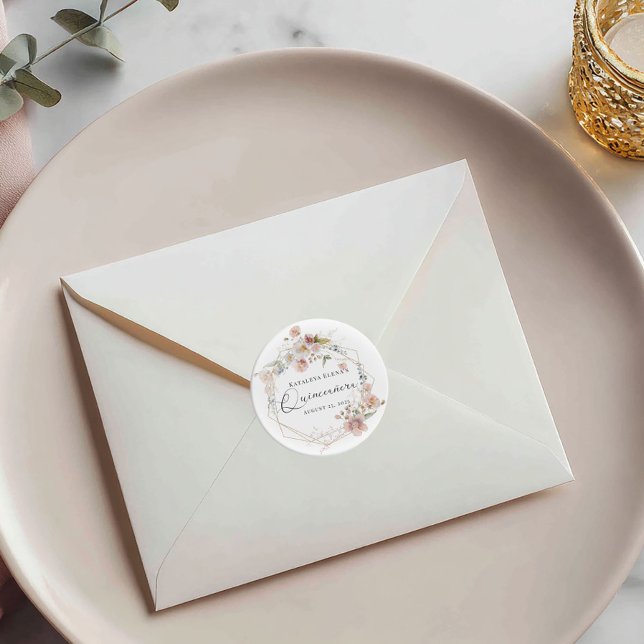 Adesivo Aquarela Floral Quinceanera (Criador carregado)