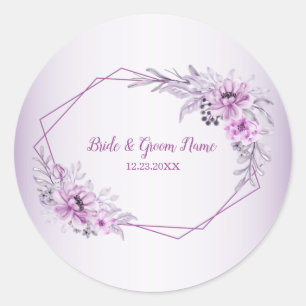 Adesivo Aquarela Floral Violeta Rosa