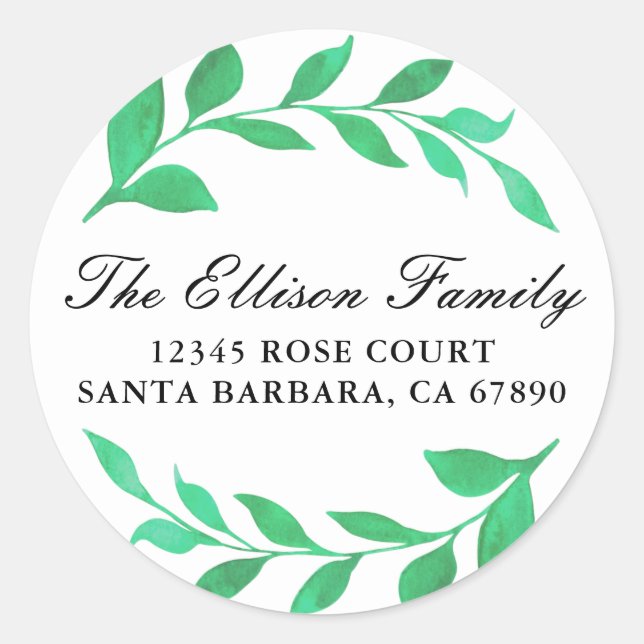 Adesivo Aquarela Folha de Ferro Verde Botânica (Frente)