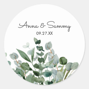 Adesivo Aquarela Folhagem de Eucalipto Floral Casamento