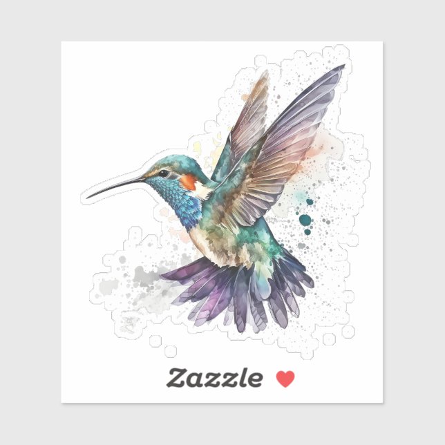 Adesivo Aquarela Hummingbird Vinyl Sticker (Folha)