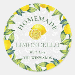 Adesivo Aquarela Limões Sicilianos Limoncello Caseiro