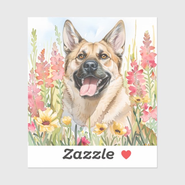 Adesivo Aquarela Norwegian Elkhound (Folha)