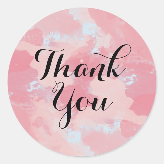 Adesivo Aquarela Obrigado Rosa Rosa Rosa Rosa Rosa Rosa Pi (Frente)