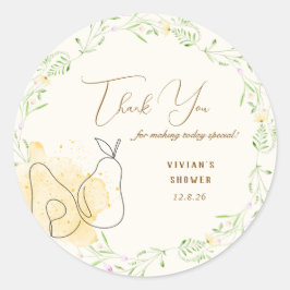 Adesivo Aquarela Pear Floral Garden Obrigado