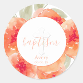 Adesivo Aquarela Pêmonas Floral Bebê Batismo