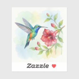 Adesivo Aquarela Pequeno Beija-flor