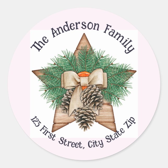Adesivo Aquarela Pine Tree Cone Verdes Natal Personalizado (Frente)