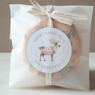 Adesivo Aquarela Rena Personalizada Feliz Natal