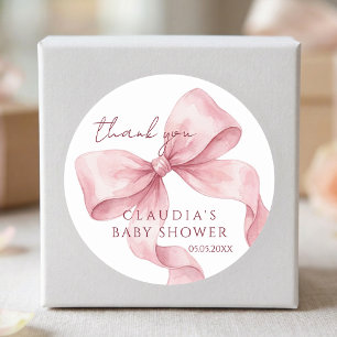 Adesivo Aquarela Rosa Doce Obrigada Chá de Bebê