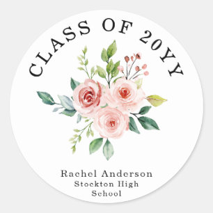 Adesivo Aquarela Rosa Floral Classe de Graduação