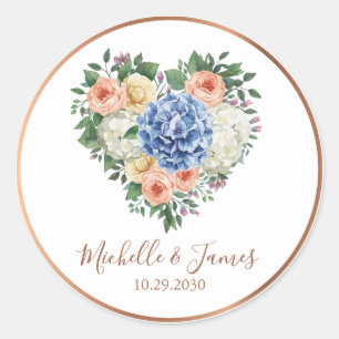Adesivo Aquarela Rosa Hortênsia Floral Casamento Dourado