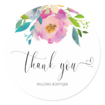 Aquarela Rosa Obrigado Caligrafia