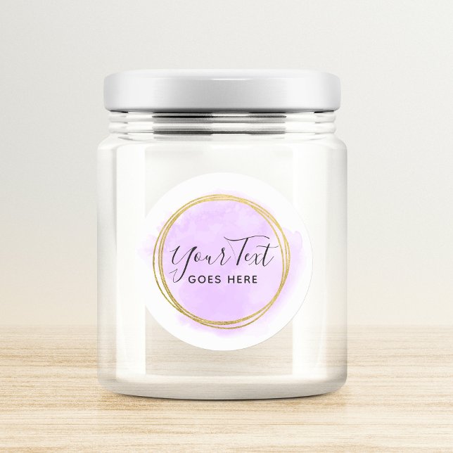 Adesivo Aquarela Roxa e Geométrica Chic em Dourado Moderno (Criador carregado)