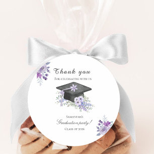 Adesivo Aquarela Roxo Lavanda Floral Graduação