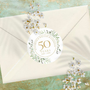 Adesivo Aquarela Suave Vegetação 50º Aniversário