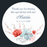 Adesivo Aquarela Suculente Bat Botânico Floral Mitzvah<br><div class="desc">Este design apresenta um elegante buquê floral suculento de aquarela em coral e azul com as informações de Obrigado acima. Personalize editando o texto nas caixas de texto. Projetado para você pelo Evco Studio www.zazzle.com/store/evcostudio #mitzvah #batmitzvah #eventplanejador #mazeltov #jedesejo #mitzvahswag #festa #joishlife #casamento #kosher #obrigados #mitzvahlife #corporateevents #mitzvahpartidário #partyplanejar #batmitzvahgirl...</div>