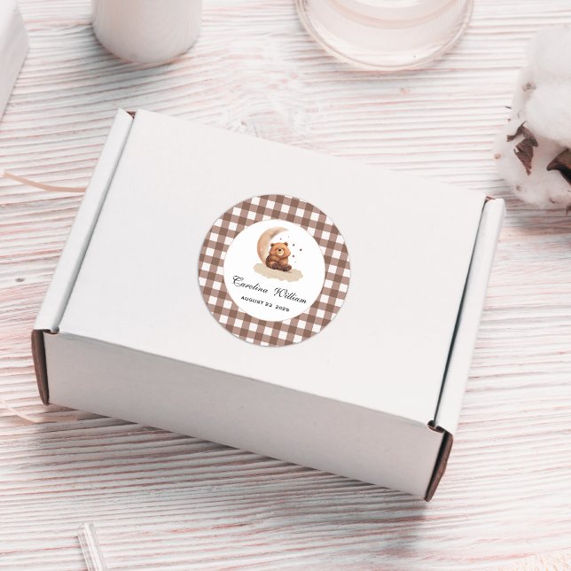 Adesivo Aquarela Teddy chá de fraldas neutro em termos de  (Criador carregado)