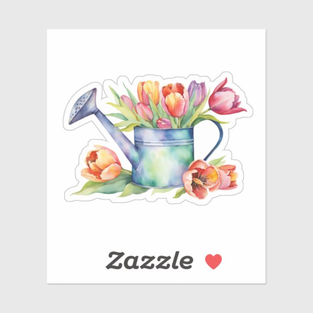 Adesivo Aquarelas com Flores de Tulip (Folha)