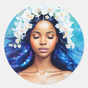 Adesivo Aquarius Black Girl Zodiac Art