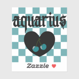 Adesivo Aquarius Gothic Aestética Checkered Cherry Art