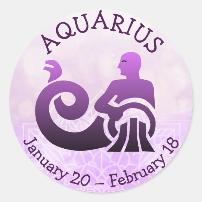 Adesivo Aquarius Horoscope Astrologia Símbolo Zodiac (Frente)