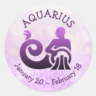 Adesivo Aquarius Horoscope Astrologia Símbolo Zodiac