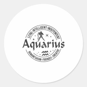 Adesivo Aquarius Virtude Estilo Vintage Zodiac Design, Aqu