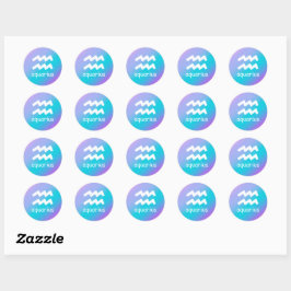 Adesivo Aquarius Zodiac Astrology Star Sinal Azul Roxo