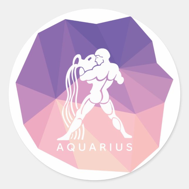 Adesivo Aquarius Zodiac, sinal 3d. (Frente)