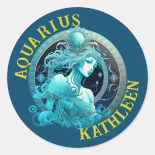 Adesivo Aquarius Zodiac Sinal Astrology Sticker