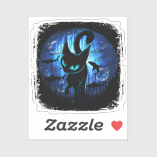 Adesivo Aquático - Gato Surreal na Fantasia do Oceano Prof