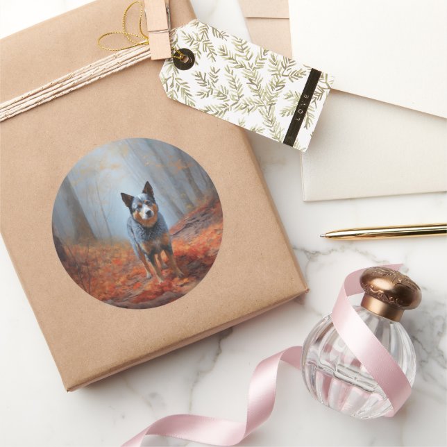 Adesivo Aquecedor Azul nas Folhas do outono Cai Inspire (Presentear)