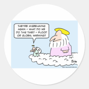 Adesivo aquecimento global da inundação do anjo do deus