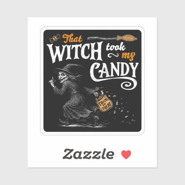 Adesivo Aquela Bruxa Ficou Com Meu Docinho Escuro (Folha)