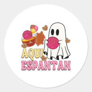 Adesivo Aqui Espantan espanhol Halloween Mexicano Conchas