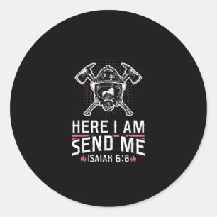 Adesivo Aqui Estou Enviando-Me Isaiah 68 Bombeiro
