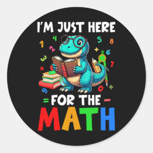 Adesivo Aqui Para a Matemática Cute T-rex Contando Número 